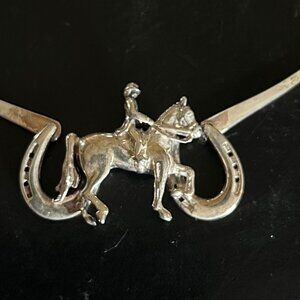 Sterling Silver Horse and Rider Necklace